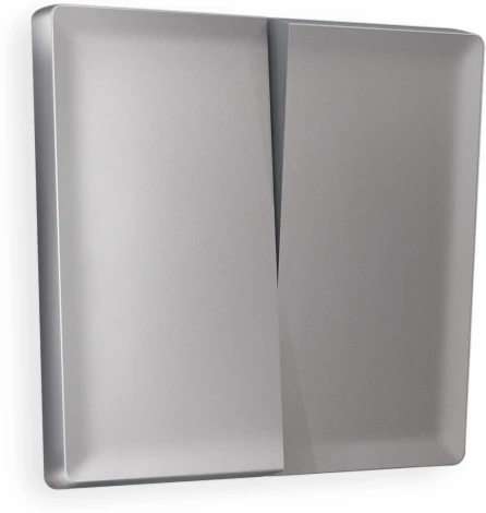 Лицевая панель Ambrella Volt ALFA (Сталь матовый) для 2-клавишных выключателей QUANT AP5030