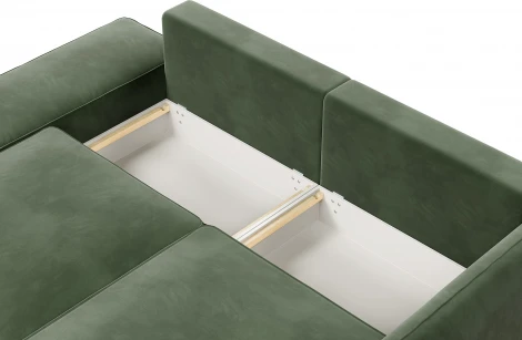 ПОРТЛЕНД Диван угловой с банкеткой зеленый D1 furniture арт.AAA41671003