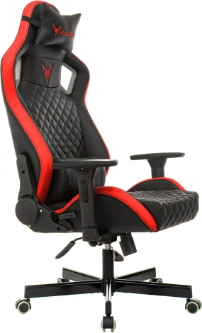 Кресло игровое Knight Outrider черный/красный ромбик эко.кожа с подголов. крестовина металл