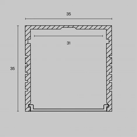 Алюминиевый профиль накладной 35x35 Maytoni Led Strip ALM-3535A-S-2M