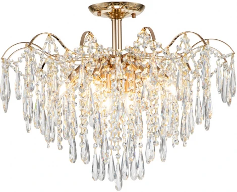 Потолочная люстра на штанге Escada Aurea 1124/8PL (220V, хрусталь, подвески)