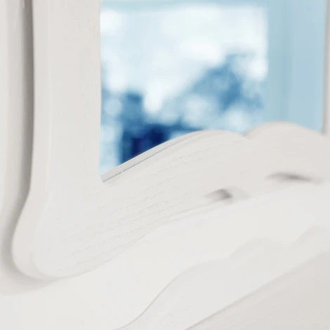 Зеркало навесное Берже 23 белый ясень 97 см х 67 см от фабрики Mebelik