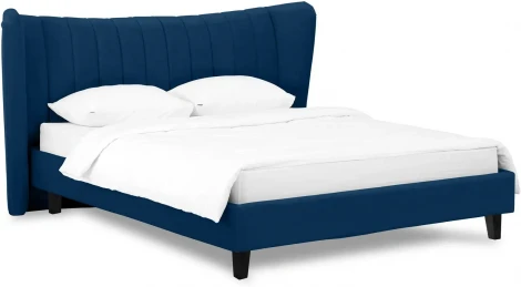 Кровать Queen II Agata L ОГОГО (арт.574962), (Ткань/Синий)