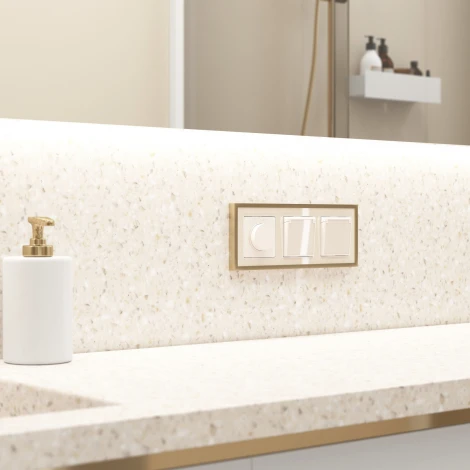 Розетка с заземлением с защит. крышкой и шторками (айвори акрил) Werkel W1171243 (a064062)