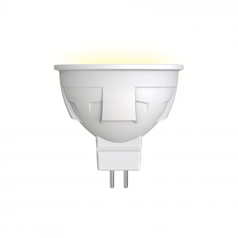 Лампочка светодиодная полусфера белая GU5.3 6W 3000K Uniel LED-JCDR 6W/WW/GU5.3/FR PLP01WH