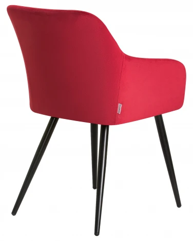 Стул обеденный ROBERT (черные матовые ножки, велюр V108-37 Бордовый)