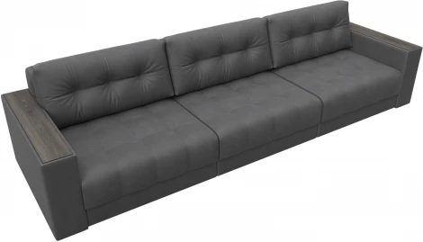 Диван прямой с декором Лига-049 НПБ Лонг Лига Диванов (Замша) арт.128445