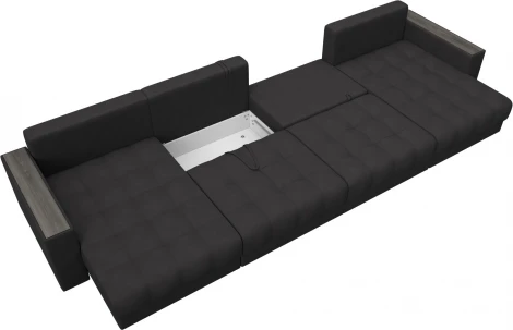 Диван П-образный с декором Лига-049 НПБ Лонг Лига Диванов (Замша) арт.128580