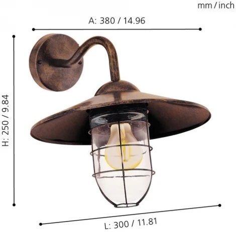 Настенный фонарь уличный Eglo Melgoa 94863 (220V, IP44)