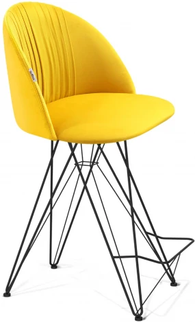 Стул полубарный SHT-ST35-1/S66-1 имперский жёлтый/чёрный муар Sheffilton 8601559401