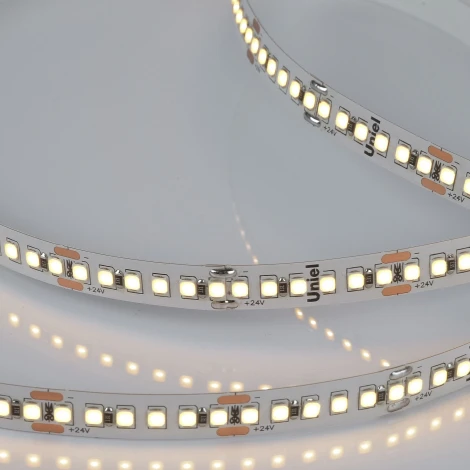 Светодиодная лента Uniel ULS-2835-180LED/m-10mm-IP20-DC24V-17W/m-5M-3000K катушка в герметичной упаковке