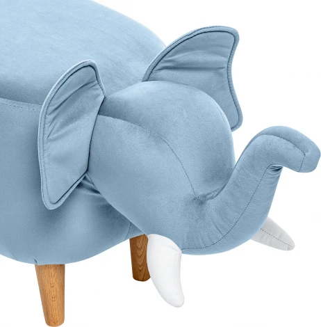 Пуф Leset Slon COMBI (Фанера,Массив дерева,Велюр/Синий,Белый) арт.2500000189944