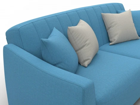 Диван-книжка Лига-095 НПБ (ДВП,ДСП,ЛДСП,Брус,Фанера,ЛДВП/Металл/Рогожка/Голубой) Лига Диванов 132565