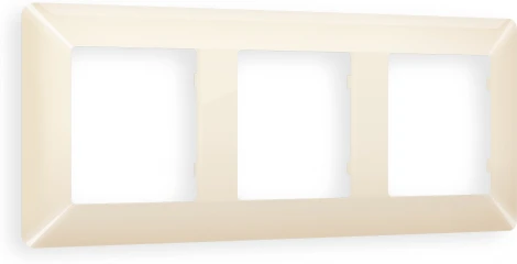 Рамка Ambrella Volt ALFA Line (Бежевый глянец) 3-ая AF110303