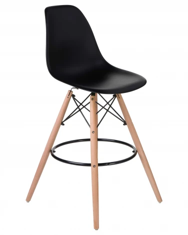 Набор 2 шт Стул барный DOBRIN DSW BAR (ножки светлый бук, цвет сиденья чёрный (B-03))