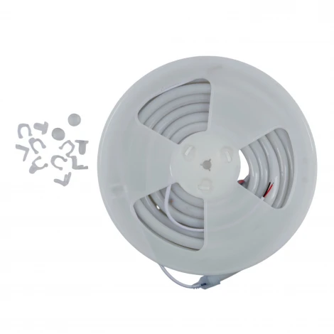 Комплект светодиодной ленты для бань и саун, до +100°С, катушка 5м 4000К, крепление в/к Uniel Готовое решение ULS-N40-2835-120LED/m-16mm-IP68-DC24V-10W/m-5M-4000K NEON SET01