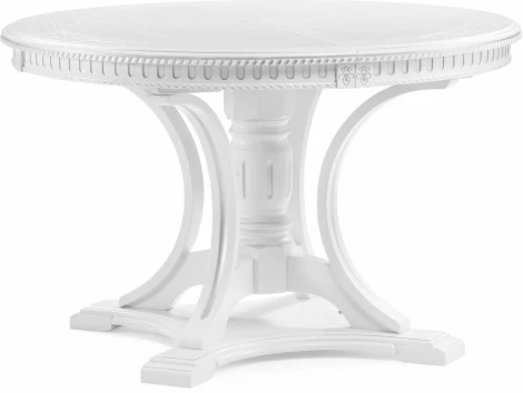 Стол деревянный Woodville Нозеан круглый белый / серебро арт.615230