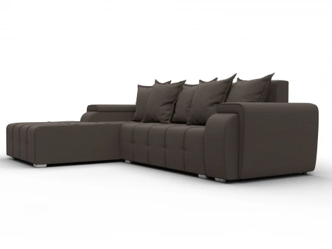 Диван угловой Лига-121 левый угол (ДСП,Брус,Рогожка/Коричневый) Лига Диванов 137341L