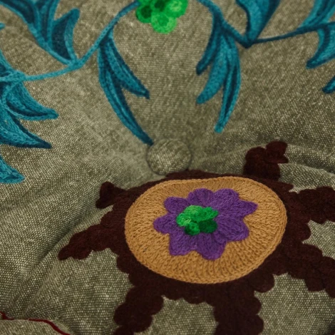 Модуль мягкий Secret De Maison SOL (mod. MA-109) серый с цветами (cotton canvas sujani)