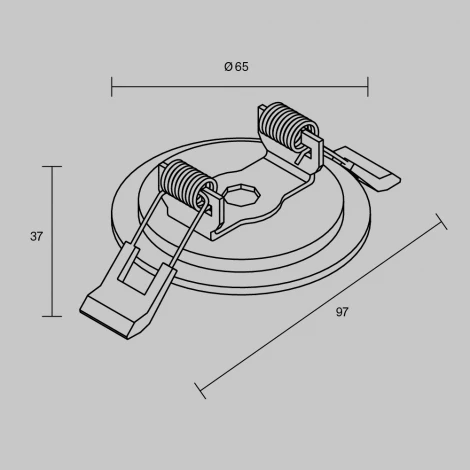 Встраиваемая потолочная чаша для подвесных шинопроводов Maytoni Technical Accessories for tracks Arity TRA233RCB-B