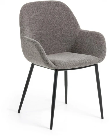 Обеденный стул La Forma (ex Julia Grup) Konna (Серый/ Металл,Пена,Сталь,Фанера)