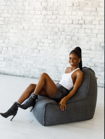 Кресло Dreambag Манхеттен Графит с Пуфом 1423703