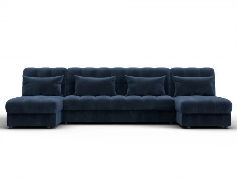 Диван П-образный Лига-116 НПБ (ДСП,ЛДСП,Велюр/Синий) Лига Диванов 137311