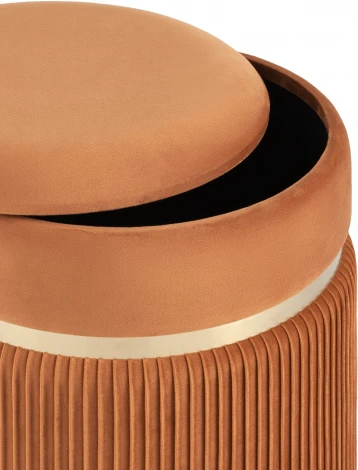 Пуф Миранда с ящиком велюр оранжевый УТ000035331