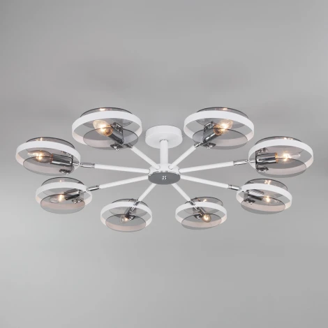 Потолочная люстра на штанге Eurosvet Gallo 70121/8 белый (220V, кольцо)