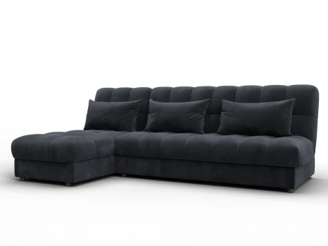 Диван угловой Лига-116 НПБ угол левый (ДСП,ЛДСП,Велюр/Темно-серый) Лига Диванов 136950L