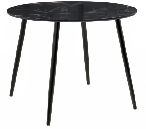Стеклянный стол Woodville Анселм обсидиан / черный 500931