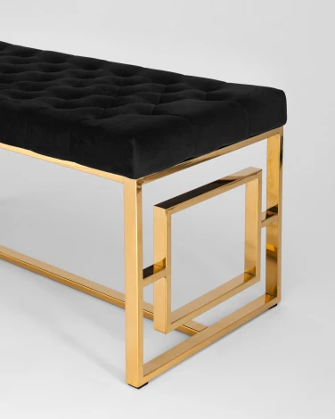 Банкетка-скамейка Stool Group БРУКЛИН велюр черный сталь золото УТ000001486