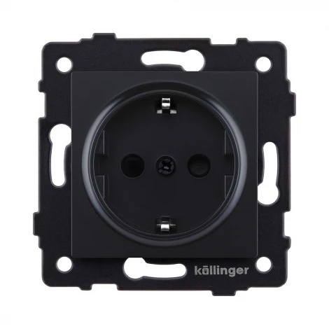 Розетка штепсельная SCHUKO 16A/250 В черный матовый Kollinger REA-002BM для Aspekt, Eleganz, Reflex