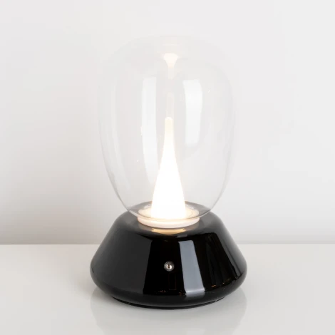 Настольная лампа диммируемая 10W 3000K прозрачный/черный Lightstar Uovo III 807907