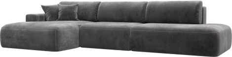 Диван угловой Лига-036 НПБ Модерн Лонг левый угол Лига Диванов (Велюр) арт.127757L