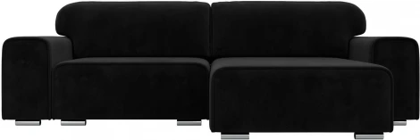 Диван угловой Лига-029 правый угол (Черный/Велюр) Лига Диванов арт.121929