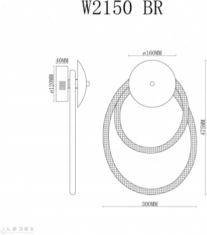 Настенный светильник с гибким неоном iLedex Cross W2150 BR (220V)