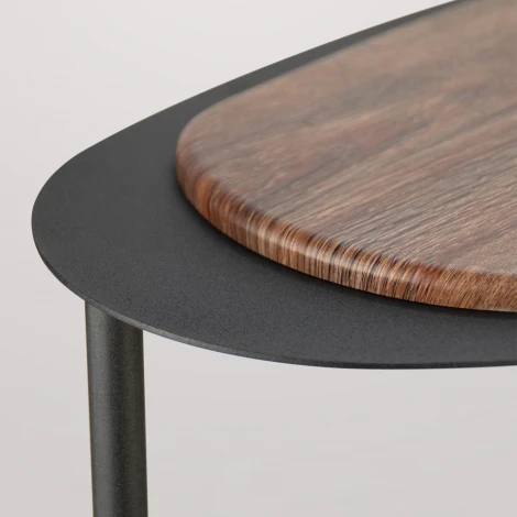 Стол журнальный МеталлАрт М024 коричневый дуб/черный Mebelik 009493