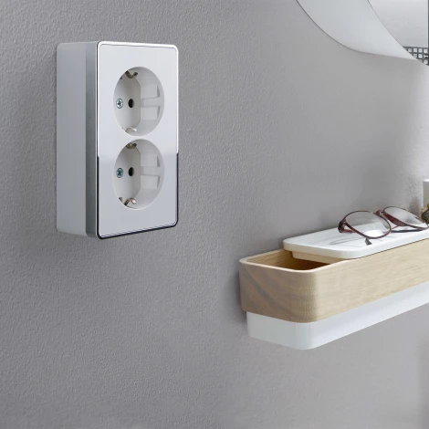 Розетка двойная с заземлением Gallant (белый) Werkel W5072101 (a051590)