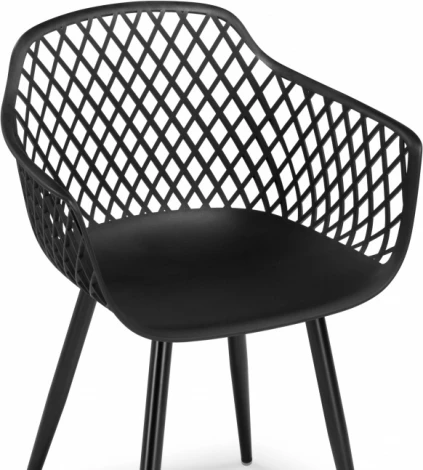 Пластиковый стул Woodville Rikon black / wood арт.15827