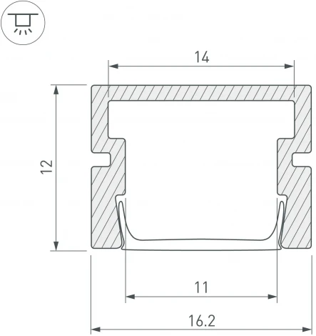 Профиль PDS-SM-2000 WHITE (Arlight, Алюминий) 044325