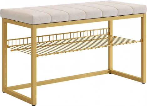 Обувница Классная 2 Mebelson (Металл,Ткань/Золотой,Кремовый) арт.172220,3329