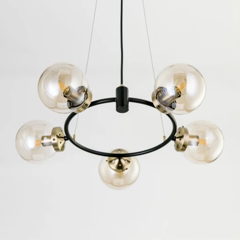 Подвесная люстра Citilux Планета CL105155 (220V, на тросе, шарики, молекулы)
