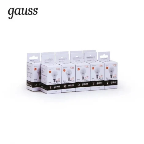 Лампочка светодиодная шар белая колба E14 12 Вт 880 lm 3000K теплое белое свечение Gauss Elementary 53112