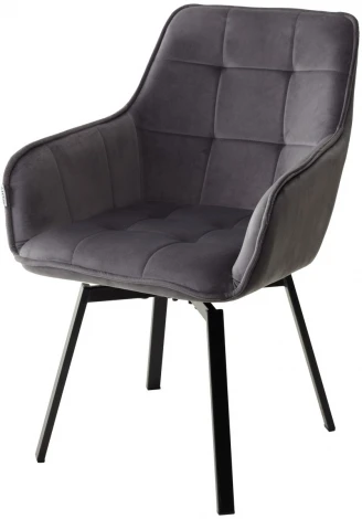 Стул M-City MAVERICK BLUVEL-14 GREY/ черный каркас, поворот.360 град.