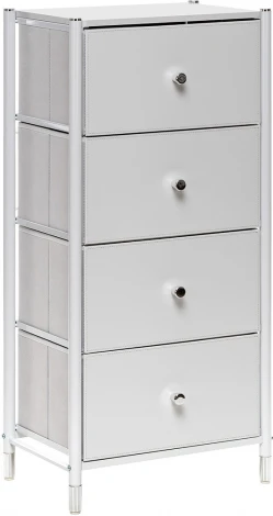 Комод Leset Нирита/Хайди, 4 ящика, Белый (Сталь,Экокожа/Белый) арт.2500000209673