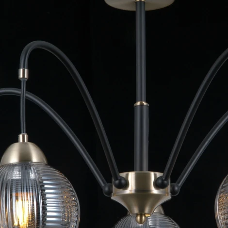 Потолочная люстра на штанге ILLUMICO IL0433-5PSQ-79 BK AB (220V, шар)