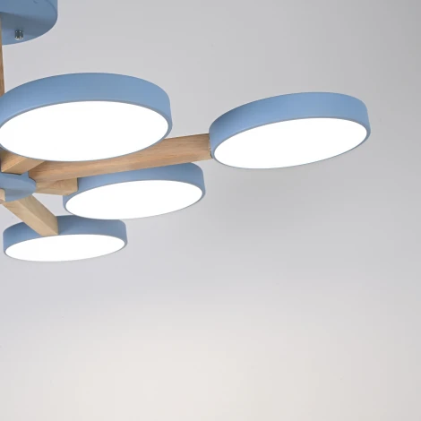 Потолочная люстра Wi-Fi на штанге Turna L8 Blue By ImperiumLoft Turna-B01 (LED, 220V, голосовое управление, умный дом - Алиса)