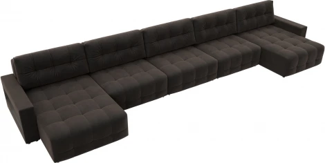 Диван п-образный с полками Лига-053 НПБ МегаЛонг Лига Диванов (Велюр) арт.129008