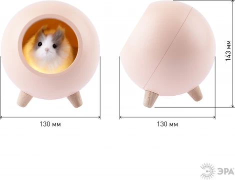 Ночник светодиодный с выключателем регулировкой яркости и зарядкой от USB ЭРА NLED-468-1W-P
